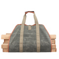 New Design Fireplace Accessories Holder Waxed Canvas Firewood Tote Bags